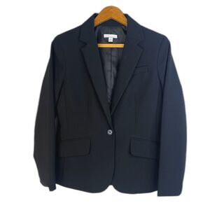 New York & Company Basic Black Blazer Single Breasted One Button Size 8